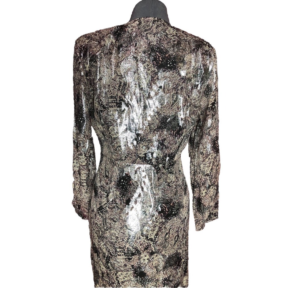 IRO Rouniea Dress Twist-Front Printed Fill Coupé Silk MIDI FR 40 U.S. 8 - Picture 8 of 15